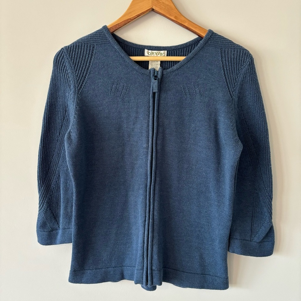 ORVIS S Women’s Zipper Cardigan Sweater Jacket Zipper‎